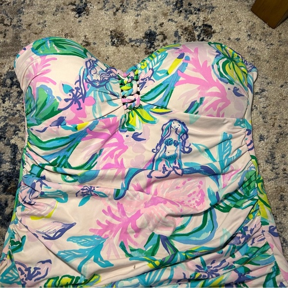 Lilly Pulitzer Lulo Tankini Top & Bottom Mermaid in the Shade Swimsuit Size 6/8 - Picture 4 of 16